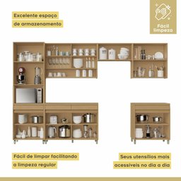 Cozinha Completa 6 Peças 13 Portas 7 Gavetas Simone Mendes 350cm 100% Mdf - 14