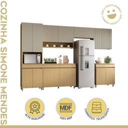 Cozinha Completa 6 Peças 13 Portas 7 Gavetas Simone Mendes 350cm 100% Mdf - 15