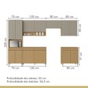 Ver imagem 5 de Cozinha Completa Modulada 6 Peças 13 Portas 7 Gavetas Simone Mendes 350cm 100% MDF Cinza Carvalho