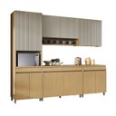 Ver imagem 3 de Cozinha Completa Modulada 5 Peças 12 Portas 5 Gavetas Simone Mendes 270cm 100% MDF Cinza/Carvalho