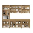 Ver imagem 4 de Cozinha Completa Modulada 5 Peças 12 Portas 5 Gavetas Simone Mendes 270cm 100% MDF Cinza/Carvalho