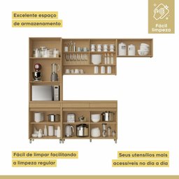 Cozinha Completa 4 Peças 9 Portas 3 Gavetas Simone Mendes 270cm 100% Mdf - 13