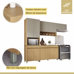Cozinha Completa 4 Peças 9 Portas 3 Gavetas Simone Mendes 270cm 100% Mdf - 12