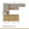 Cozinha Completa 4 Peças 9 Portas 3 Gavetas Simone Mendes 270cm 100% Mdf - 5