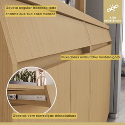 Cozinha Completa 4 Peças 9 Portas 3 Gavetas Simone Mendes 270cm 100% Mdf - 10