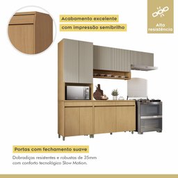 Cozinha Completa 4 Peças 9 Portas 3 Gavetas Simone Mendes 270cm 100% Mdf - 15
