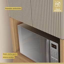 Cozinha Completa 4 Peças 9 Portas 3 Gavetas Simone Mendes 270cm 100% Mdf - 9