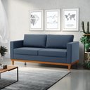 Ver imagem 2 de Sofá 03 Lugares Juliette Suede Base Madeira Castanho - D’Rossi