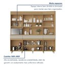 Ver imagem 6 de Armário de Cozinha 6 Portas 3 Gavetas Realeza 220cm 100% MDF Cinza/Carvalho/Greige