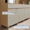 Ver imagem 7 de Armário de Cozinha 6 Portas 3 Gavetas Realeza 220cm 100% MDF Cinza/Carvalho/Greige