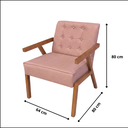 Ver imagem 4 de Poltrona Zara Corino Moderno Sala de Estar Escritório Quarto:rosa Claro