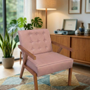 Ver imagem 3 de Poltrona Zara Corino Moderno Sala de Estar Escritório Quarto:rosa Claro