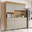 Ver imagem 1 de Armário de Cozinha 5 Portas 2 Gavetas Realeza 160cm 100% MDF Cinza/Carvalho/Greige