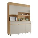 Ver imagem 3 de Armário de Cozinha 5 Portas 2 Gavetas Realeza 160cm 100% MDF Cinza/Carvalho/Greige