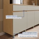 Ver imagem 6 de Armário de Cozinha 5 Portas 2 Gavetas Realeza 160cm 100% MDF Cinza/Carvalho/Greige