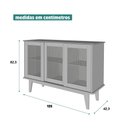 Ver imagem 3 de Aparador Buffet Detroit 3 Portas Nature - Tebarrot