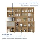 Ver imagem 6 de Armário de Cozinha 7 Portas 2 Gavetas Nobreza 210cm 100% MDF Cinza/Carvalho/Greige