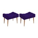 Ver imagem 1 de Kit 2 Puffs Requinte Veludo Azul Marinho - Kimi Design