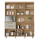 Ver imagem 5 de Armário de Cozinha 5 Portas 2 Gavetas Nobreza 160cm 100% MDF Cinza/Carvalho/Greige