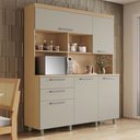 Ver imagem 1 de Armário de Cozinha 5 Portas 2 Gavetas Nobreza 160cm 100% MDF Cinza/Carvalho/Greige