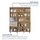 Ver imagem 6 de Armário de Cozinha 5 Portas 2 Gavetas Nobreza 160cm 100% MDF Cinza/Carvalho/Greige