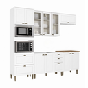 Ver imagem 2 de Cozinha Completa Modulada 100% MDF 5 Peças com Torre Quente e Balcão sem Tampo Classy Yescasa Branca