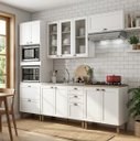 Ver imagem 1 de Cozinha Completa Modulada 100% MDF 5 Peças com Torre Quente e Balcão sem Tampo Classy Yescasa Branca