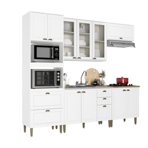 Cozinha Completa Modulada 5 Peças 100% MDF Classy Branco