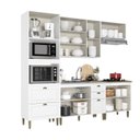 Ver imagem 4 de Cozinha Completa Modulada 100% MDF 5 Peças com Torre Quente e Balcão sem Tampo Classy Yescasa Branca