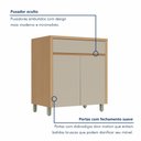 Ver imagem 5 de Balcao 2 Portas 1 Gaveta 80cm Condessa 100% MDF Cinza/Carvalho/Greige