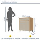 Ver imagem 3 de Balcao 2 Portas 1 Gaveta 80cm Condessa 100% MDF Cinza/Carvalho/Greige