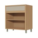 Ver imagem 4 de Balcao 2 Portas 1 Gaveta 80cm Condessa 100% MDF Cinza/Carvalho/Greige
