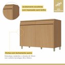 Ver imagem 6 de Balcao 2 Portas 2 Gaveta 120cm Simone Mendes 100% MDF Marrom/Carvalho/Greige