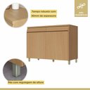 Ver imagem 7 de Balcao 2 Portas 2 Gaveta 120cm Simone Mendes 100% MDF Marrom/Carvalho/Greige