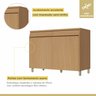 Balcao 2 Portas 2 Gaveta 120cm Simone Mendes 100% Mdf - 6