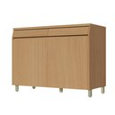 Ver imagem 1 de Balcao 2 Portas 2 Gaveta 120cm Simone Mendes 100% MDF Marrom/Carvalho/Greige