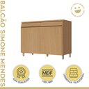Ver imagem 5 de Balcao 2 Portas 2 Gaveta 120cm Simone Mendes 100% MDF Marrom/Carvalho/Greige