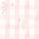 Ver imagem 2 de Papel de Parede Xadrez Quadriculado Aquarela Floral Borboletas ( Auto Adesivo )
