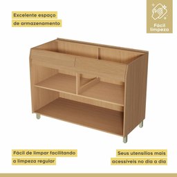 Balcão 2 Portas 2 Gaveta sem Tampo 120cm Simone Mendes 100% Mdf - 5