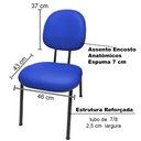 Ver imagem 4 de Kit 2 Cadeiras Executivas Fixa Preto Pé Palito Estofada em Couro Sintético