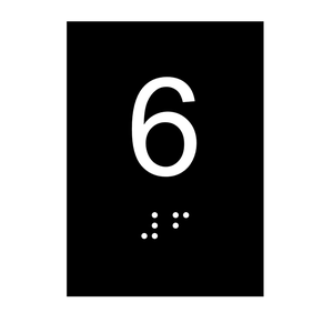 Kit 10 Placas Braile Ps do 6° Andar Elevador Preto