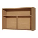 Ver imagem 3 de Armário Aéreo 1 Porta com Relógio Condessa 100% MDF 120cm Marrom/Carvalho/Greige
