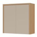 Ver imagem 2 de Armário Aéreo 2 Porta Condessa 100% MDF 80cm Cinza/Carvalho/Greige