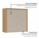 Ver imagem 5 de Armário Aéreo 2 Porta Condessa 100% MDF 80cm Cinza/Carvalho/Greige