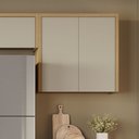 Ver imagem 1 de Armário Aéreo 2 Porta Condessa 100% MDF 80cm Cinza/Carvalho/Greige