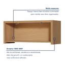 Ver imagem 5 de Armário Aéreo Geladeira 1 Porta Basculante Condessa 80cm 100% MDF Marrom/Carvalho/Greige