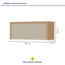 Ver imagem 3 de Armário Aéreo Geladeira 1 Porta Basculante Condessa 80cm 100% MDF Marrom/Carvalho/Greige