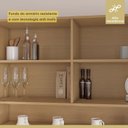 Ver imagem 6 de Armário Aéreo 2 Portas Simone Mendes 120cm 100% MDF Marrom/Carvalho/Greige