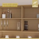 Ver imagem 6 de Armário Aéreo 2 Portas Simone Mendes 120cm 100% MDF Marrom/Carvalho/Greige