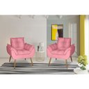 Ver imagem 2 de Kit 2 Poltronas Opala Decorativa Suede Rosa Dal Poz Estofados
